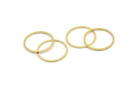 28mm Circle Connector, 12 Raw Brass Circle Connectors (28x1.3x1mm) A3783