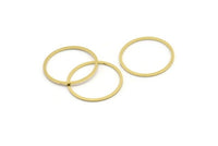 28mm Circle Connector, 12 Raw Brass Circle Connectors (28x1.3x1mm) A3783