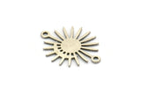 Silver Sun Charm, 12 Antique Silver Plated Brass Moon And Sun Charms With 2 Loops, Connectors (20x16x0.60mm) A3195 H0076