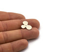 Silver Flower Charm, 12 Antique Silver Plated Brass Flower Charms With 1 Hole, Connectors (18x14x0.60mm) A3190