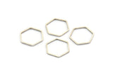 Hexagon Ring Charm, 24 Antique Silver Plated Brass Hexagon Shaped Ring Charms (14x0.6x0.8mm) Bs 1236