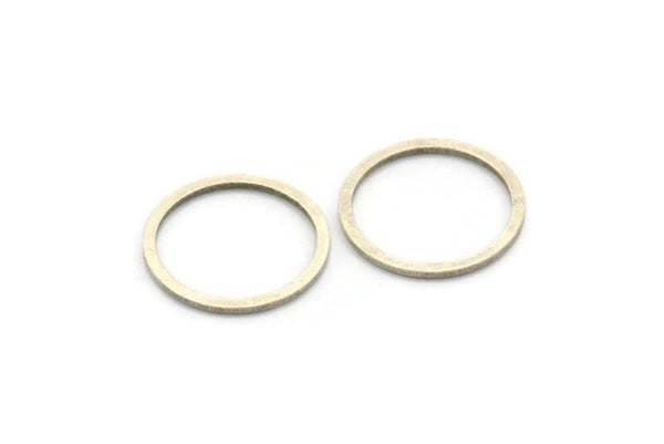 15mm Circle Connectors, 24 Antique Silver Plated Brass Circle Connectors (15x0.80mm) A3346 Q0521