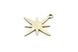 Silver Pole Star Charm, 24 Antique Silver Plated Brass, Silver Charms, Silver Pole Star Charms With 1 Loop (19x18x0.60mm) A4108 H0335