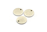 Silver Cabochon Tag, 10 Antique Silver Plated Brass Cabochon Tags With 1 Hole, Stamping Tags (12x1mm) E082