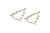 Silver Tree Charm, 12 Antique Silver Plated Brass Tree Charms With 1 Loop, Pendant, Findings (30x23x0.80mm) A5354 Q0157