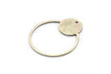 Silver Geometric Charm, 6 Antique Silver Plated Brass Round Charms With 1 Hole (31x26x0.80mm) A5446 H0549