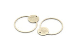 Silver Geometric Charm, 6 Antique Silver Plated Brass Round Charms With 1 Hole (31x26x0.80mm) A5446 H0549