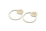 Silver Geometric Charm, 6 Antique Silver Plated Brass Round Charms With 1 Hole (31x26x0.80mm) A5446 H0549