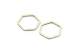 Hexagon Ring Charm, 24 Antique Silver Plated Brass Hexagon Shaped Ring Charms (14x0.80mm) Bs 1172