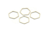 Hexagon Ring Charm, 24 Antique Silver Plated Brass Hexagon Shaped Ring Charms (14x0.80mm) Bs 1172