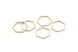 Hexagon Ring Charm, 24 Antique Silver Plated Brass Hexagon Shaped Ring Charms (14x0.80mm) Bs 1172