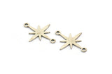 Silver Pole Star Charm, 24 Antique Silver Plated Brass, Silver Charms, Silver Pole Star Charms With 2 Loops, Connectors (19x15x0.60mm) A4107