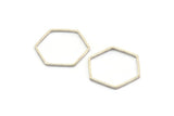 Hexagon Ring Charm, 24 Antique Silver Plated Brass Hexagon Shaped Ring Charms (18x0.6x0.9mm) Bs 1203