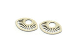 Silver Marquise Charm, 10 Antique Silver Plated Brass Sun Patterned Marquise Shaped Charms (19.5x14.5x0.60mm) A4319