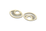 Silver Marquise Charm, 10 Antique Silver Plated Brass Sun Patterned Marquise Shaped Charms (19.5x14.5x0.60mm) A4319