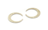 Silver Moon Blank, 4 Antique Silver Plated Brass Crescent Moon Blanks, Pendants, Earrings, Findings (28.5x27.5x5x1mm) E014