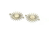 Silver Sun Charm, 12 Antique Silver Plated Brass Moon And Sun Charms With 2 Loops, Connectors (24x20x0.60mm) A3198 H0834