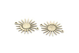 Silver Sun Charm, 12 Antique Silver Plated Brass Moon And Sun Charms With 2 Loops, Connectors (24x20x0.60mm) A3198 H0834