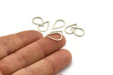 Silver Drop Connector, 24 Antique Silver Plated Brass Drop Connectors (10x15x0.8mm) Bs 1133