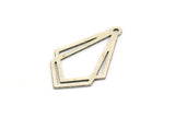 Silver Diamond Charm, 12 Antique Silver Plated Brass Diamond Shaped Charms With 1 Loop, Pendant Findings (29x18x0.60mm) A3610
