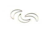 Crescent Moon Charm, 24 Antique Silver Plated Brass Crescent Moon Rings (16x10mm) Bs-1163