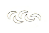 Crescent Moon Charm, 24 Antique Silver Plated Brass Crescent Moon Rings (16x10mm) Bs-1163