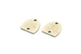 Silver D Shaped Charm, 24 Antique Silver Plated Brass D Shaped Charms With 2 Holes, Connectors, Findings (10x9x0.60mm) A3428