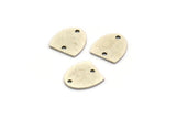 Silver D Shaped Charm, 24 Antique Silver Plated Brass D Shaped Charms With 2 Holes, Connectors, Findings (10x9x0.60mm) A3428