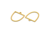Gold D Shaped Charm, 12 Gold Plated Brass D Shaped Charms With 1 Loop, Earrings, Findings (18x15x0.60mm) A4424