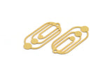 Gold Oval Charm, 4 Gold Plated Brass Oval Charms With 1 Loop, Earring Charms (35x15x0.60mm) A4572