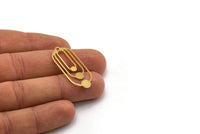 Gold Oval Charm, 4 Gold Plated Brass Oval Charms With 1 Loop, Earring Charms (35x15x0.60mm) A4572