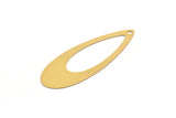 Gold Drop Charm, 4 Gold Plated Brass Drop Charms With 1 Hole, Earrings, Findings (44x16x0.40mm) A4196