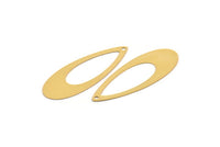 Gold Drop Charm, 4 Gold Plated Brass Drop Charms With 1 Hole, Earrings, Findings (44x16x0.40mm) A4196