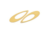 Gold Drop Charm, 4 Gold Plated Brass Drop Charms With 1 Hole, Earrings, Findings (44x16x0.40mm) A4196