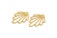 Gold Leaf Charm, 6 Gold Plated Brass Leaf Charms With 1 Hole, Charm Pendants (27.5x20x0.60mm) A5047 H0196
