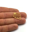 Gold Leaf Charm, 6 Gold Plated Brass Leaf Charms With 1 Hole, Charm Pendants (27.5x20x0.60mm) A5047 H0196