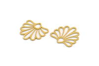 Gold Flower Charm, 8 Gold Plated Brass Flower Charms, Charm Pendants, Findings (19x19x0.60mm) A4943 Q0681