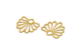 Gold Flower Charm, 8 Gold Plated Brass Flower Charms, Charm Pendants, Findings (19x19x0.60mm) A4943 Q0681