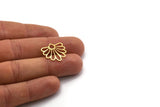 Gold Flower Charm, 8 Gold Plated Brass Flower Charms, Charm Pendants, Findings (19x19x0.60mm) A4943 Q0681
