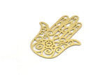 Brass Hand Charm, 2 Raw Brass Hand Shaped Charms, Earrings, Findings (44x35x0.60mm) SMP0167 A2644