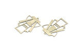 Silver Triangle Charm, 4 Antique Silver Plated Brass Triangle Shaped Charms With 1 Loop (34x24x0.60mm) A4991