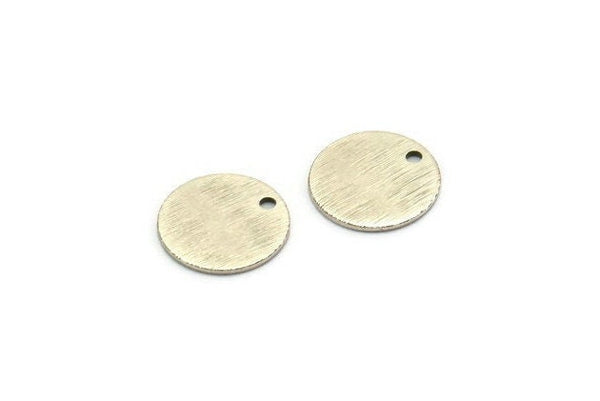 Silver Cabochon Tag, 8 Antique Silver Plated Brass Textured Cabochon Tags With 1 Hole, Stamping Tags (12x0.7mm) E081