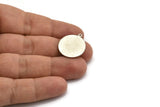 Silver Cabochon Tag, 4 Antique Silver Plated Brass Cabochon Tags With 1 Loop, Stamping Tags (22.5x20x1mm) E048