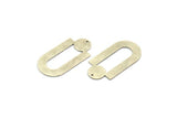 Silver Charm, 2 Antique Silver Plated Brass, Silver Pendants, Charm Pendants, Silver U Shaped Charms With 1 Hole (43x22x0.80mm) A5651 H0200