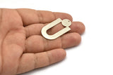 Silver Charm, 2 Antique Silver Plated Brass, Silver Pendants, Charm Pendants, Silver U Shaped Charms With 1 Hole (43x22x0.80mm) A5651 H0200