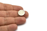 Silver Cabochon Tag, 8 Antique Silver Plated Brass Cabochon Tags With 1 Hole, Stamping Tags (15x1mm) E126