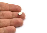 Silver Diamond Charm, 24 Antique Silver Plated Brass Diamond Charms With 2 Holes, Brass Connectors (13x6x1mm) A3808