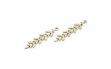 Silver Leaf Charm, 12 Antique Silver Plated Brass Branch Charms With 1 Loop, Charm Pendants (31x7x0.60mm) A3462