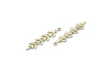Silver Leaf Charm, 12 Antique Silver Plated Brass Branch Charms With 1 Loop, Charm Pendants (31x7x0.60mm) A3462