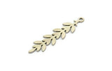 Silver Leaf Charm, 12 Antique Silver Plated Brass Branch Charms With 1 Loop, Charm Pendants (31x7x0.60mm) A3462